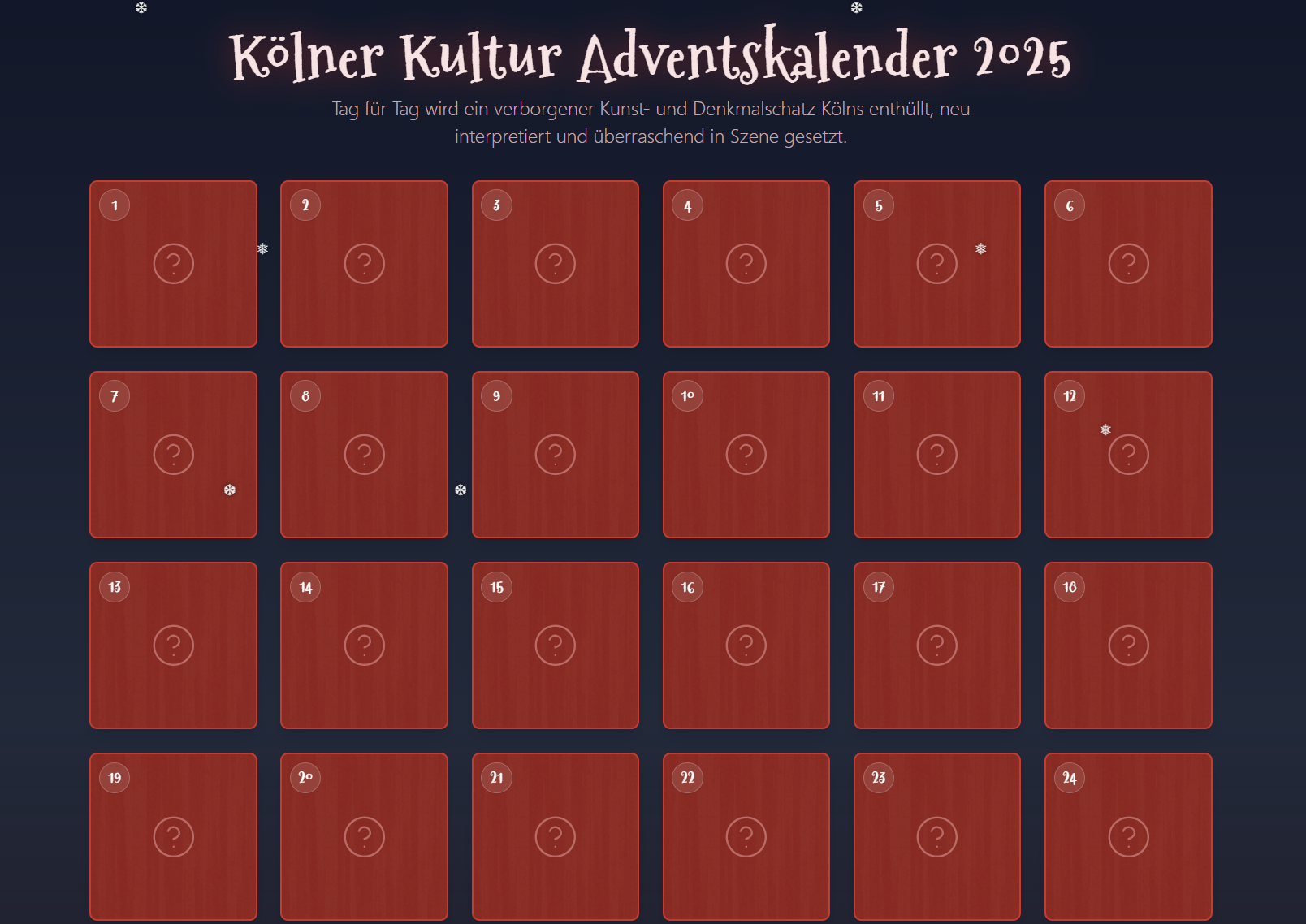 Cologne Culture Advent Calendar 2025